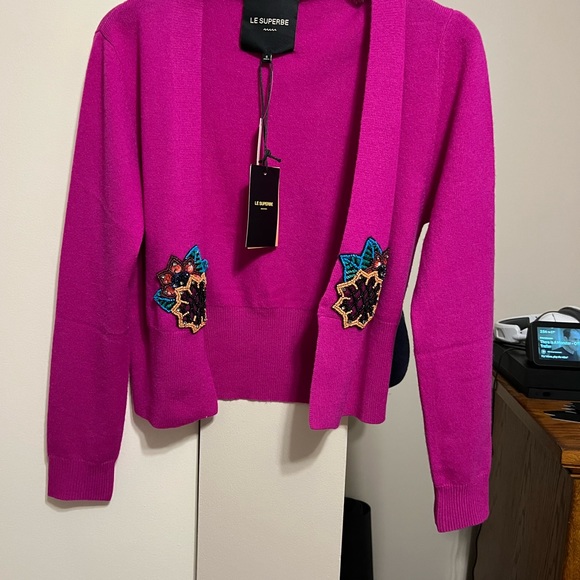 Superbe 100 percent cashmere cardigan NWT retail $435 PRICE IS FIRM - Picture 3 of 8